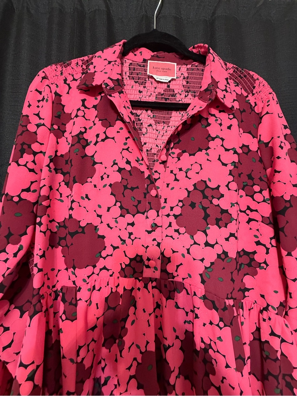 🍎BACK TO SCHOOL SALE🍎  Kate Spade Women's Pink Floral Long-Sleeve Dress - Picture 2 of 5